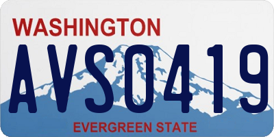WA license plate AVS0419