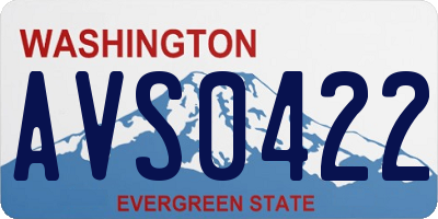 WA license plate AVS0422