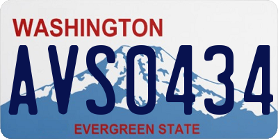 WA license plate AVS0434