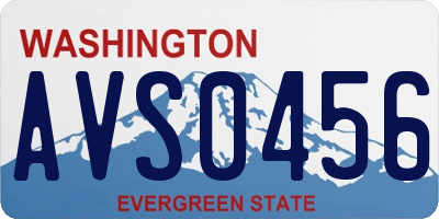 WA license plate AVS0456
