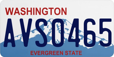 WA license plate AVS0465
