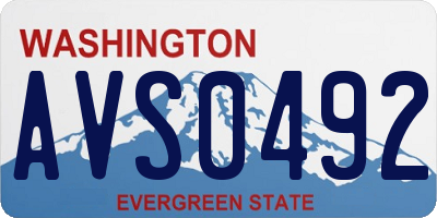 WA license plate AVS0492