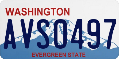 WA license plate AVS0497