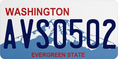 WA license plate AVS0502