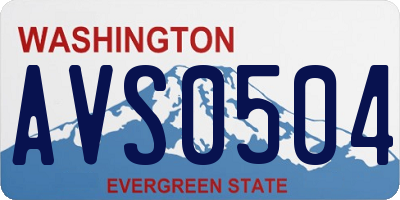 WA license plate AVS0504