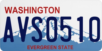 WA license plate AVS0510