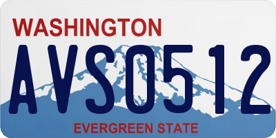 WA license plate AVS0512