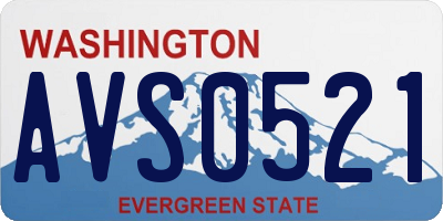 WA license plate AVS0521