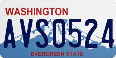 WA license plate AVS0524