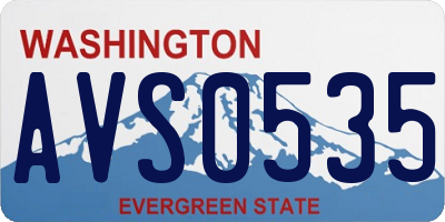 WA license plate AVS0535