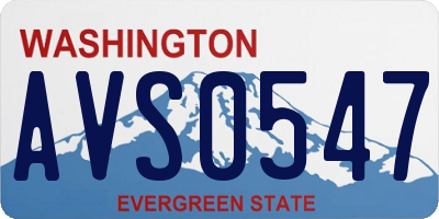 WA license plate AVS0547