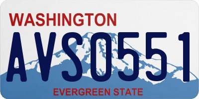 WA license plate AVS0551