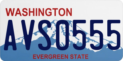 WA license plate AVS0555