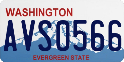 WA license plate AVS0566