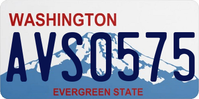 WA license plate AVS0575