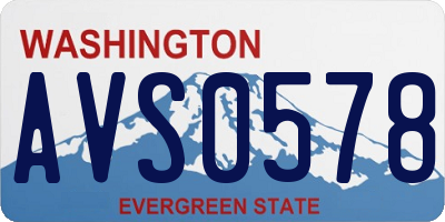 WA license plate AVS0578