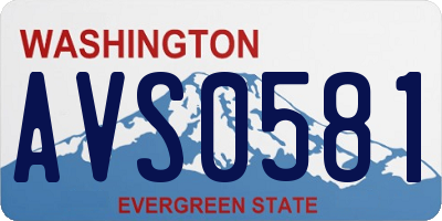 WA license plate AVS0581