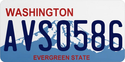 WA license plate AVS0586