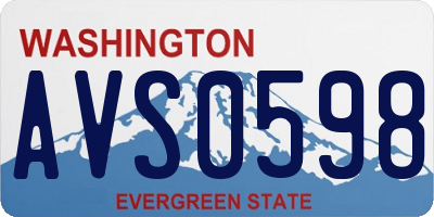 WA license plate AVS0598