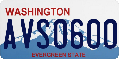 WA license plate AVS0600