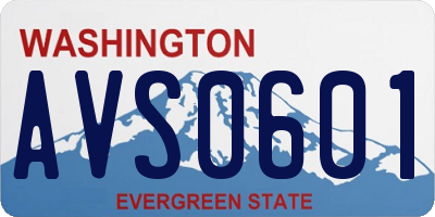 WA license plate AVS0601