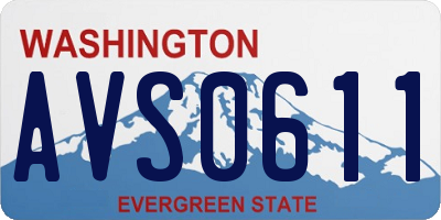 WA license plate AVS0611