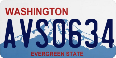 WA license plate AVS0634