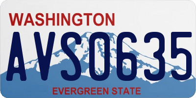 WA license plate AVS0635