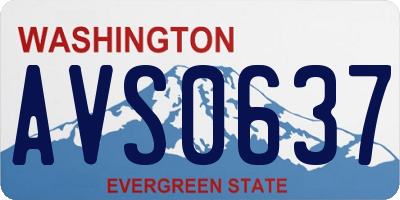 WA license plate AVS0637