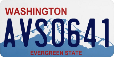 WA license plate AVS0641