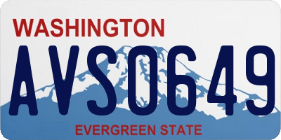 WA license plate AVS0649