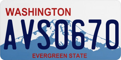 WA license plate AVS0670