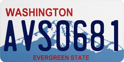 WA license plate AVS0681