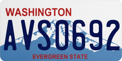 WA license plate AVS0692