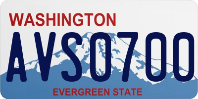 WA license plate AVS0700