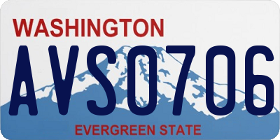 WA license plate AVS0706