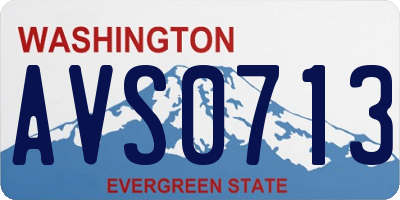 WA license plate AVS0713