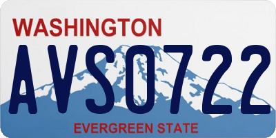 WA license plate AVS0722
