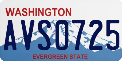WA license plate AVS0725