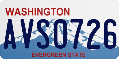 WA license plate AVS0726