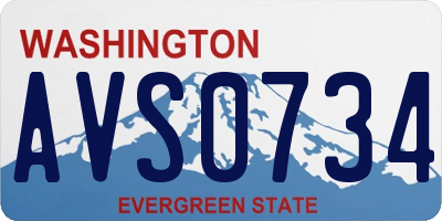 WA license plate AVS0734