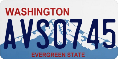 WA license plate AVS0745