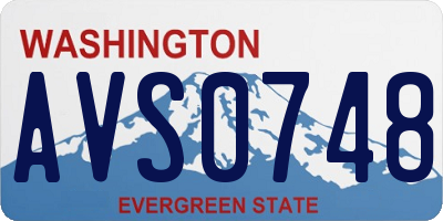 WA license plate AVS0748