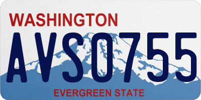 WA license plate AVS0755