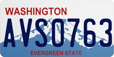 WA license plate AVS0763