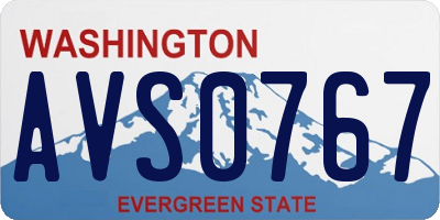 WA license plate AVS0767