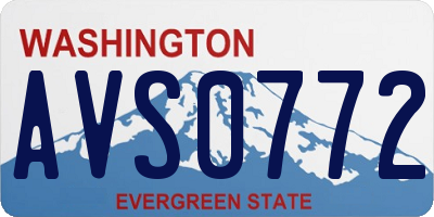 WA license plate AVS0772