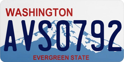WA license plate AVS0792