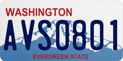 WA license plate AVS0801