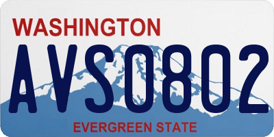 WA license plate AVS0802